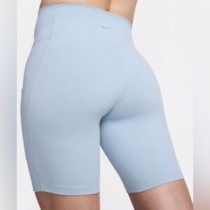 Nike One Dri-FIT High Waist 8" Sz XS Blue Shorts Pockets FZ6758-440 MSRP $45